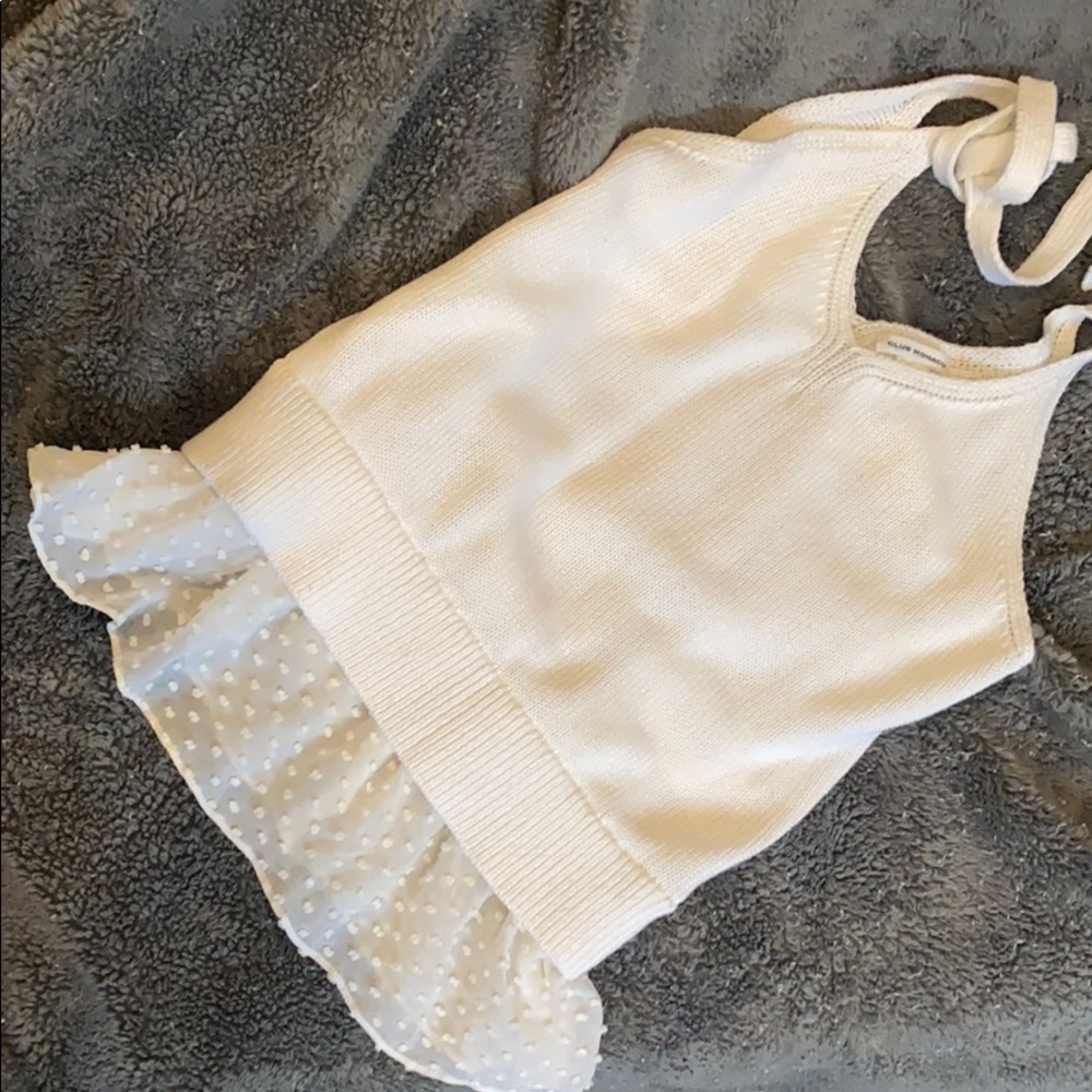 Club Monaco Tie Sweater Tank w/ silk trim xs